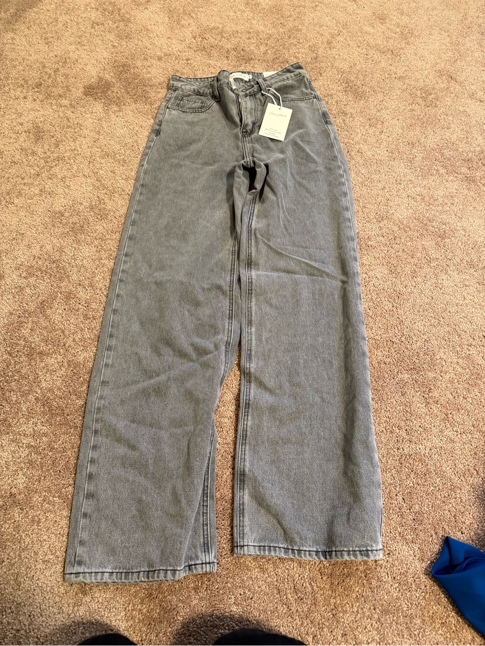 High-Rise Bootcut Jeans in Washed Gray
